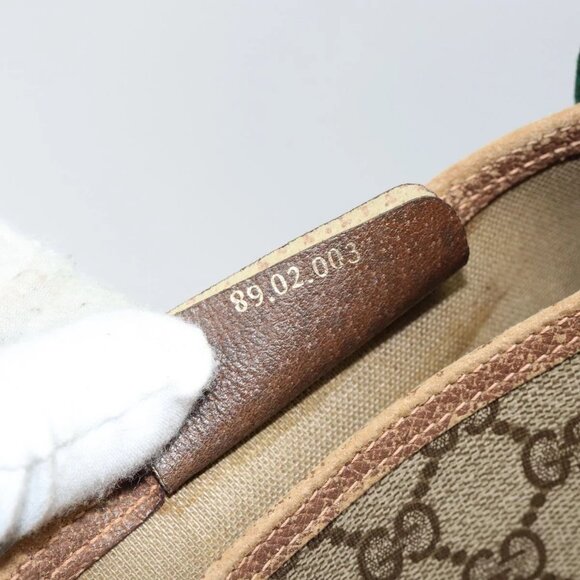 GUCCI GG Supreme Web Sherry Line Tote Bag PVC Beige Gold 89 02 003 Auth 130821 - Picture 12 of 16
